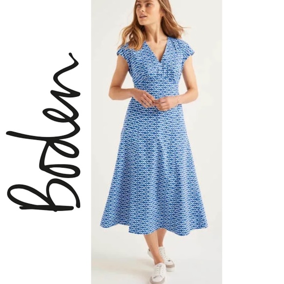 Boden Dresses & Skirts - NWOT Boden Natasha Cotton Vneck Maxi Dress Sky Blue Ribbons Size 4
